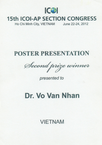 Hình: certificate 7 tiến sĩ bác sĩ Võ Văn Nhân