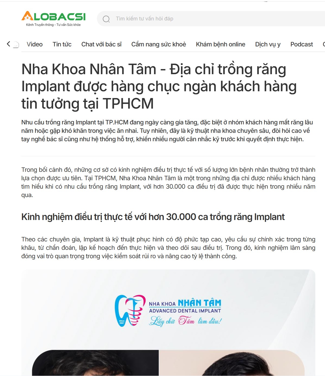 Địa chỉ trồng răng Implant - AloBacsi