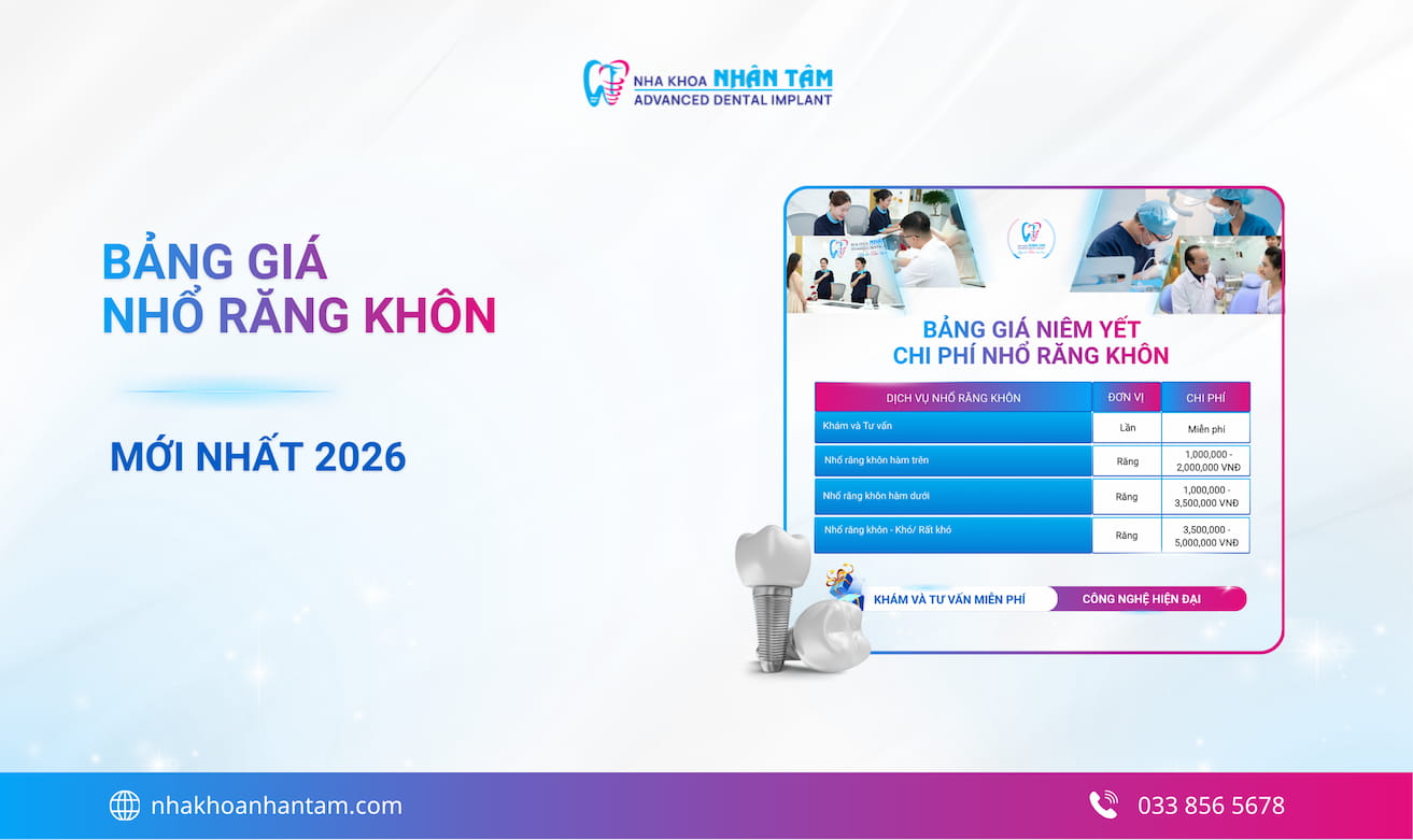 Nhổ răng khôn giá bao nhiêu? Bảng giá nhổ răng khôn mới nhất 2026