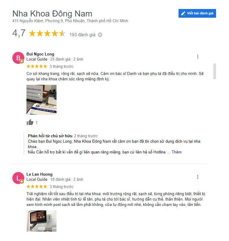 Hình: review trồng răng implant Đông Nam
