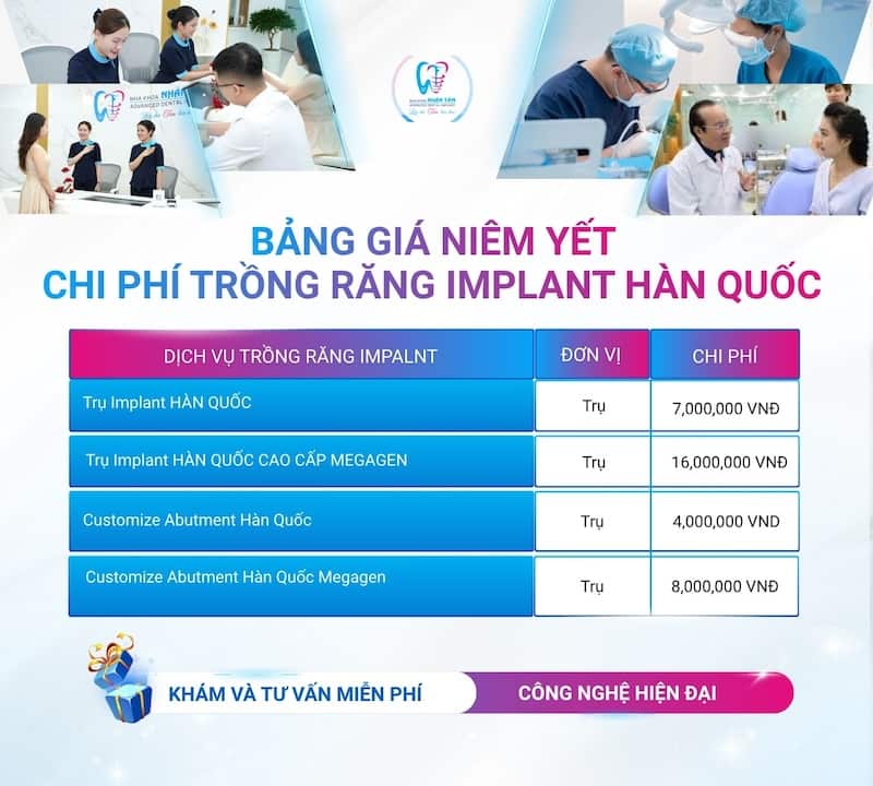 giá trồng răng implant hàn quốc