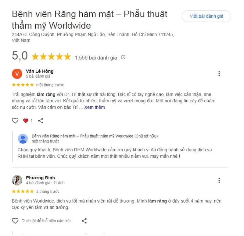 trung tâm răng sứ thẩm mỹ tphcm