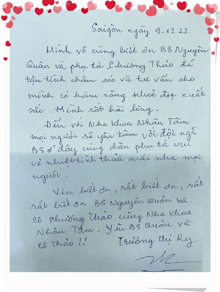 Chia sẻ của khách hàng Trương Thị Ry