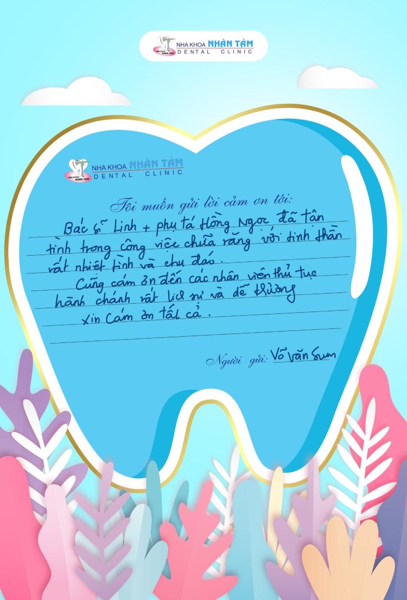 Chia sẻ của khách hàng Võ Văn Sum