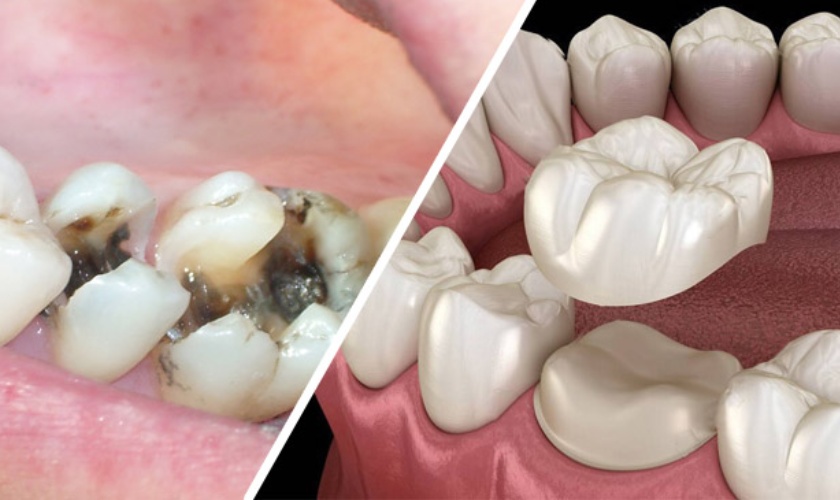 Bọc răng sứ giúp phục hồi răng bị hư tổn do sâu răng