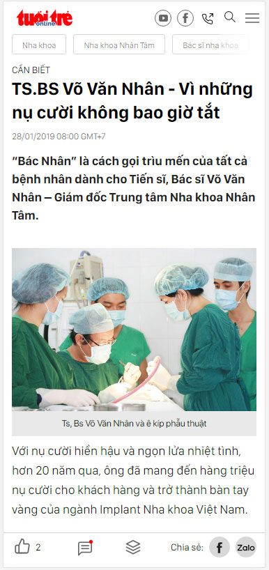 TS.BS Võ Văn Nhân - Vì những nụ cười không bao giờ tắt TS.BS Võ Văn Nhân - Vì những nụ cười không bao giờ tắt