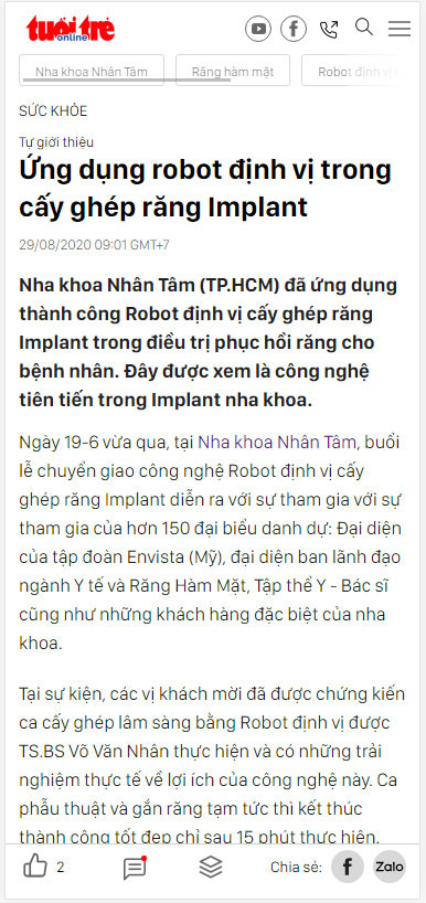 Ứng dụng robot định vị trong cấy ghép răng Implant Ứng dụng robot định vị trong cấy ghép răng Implant